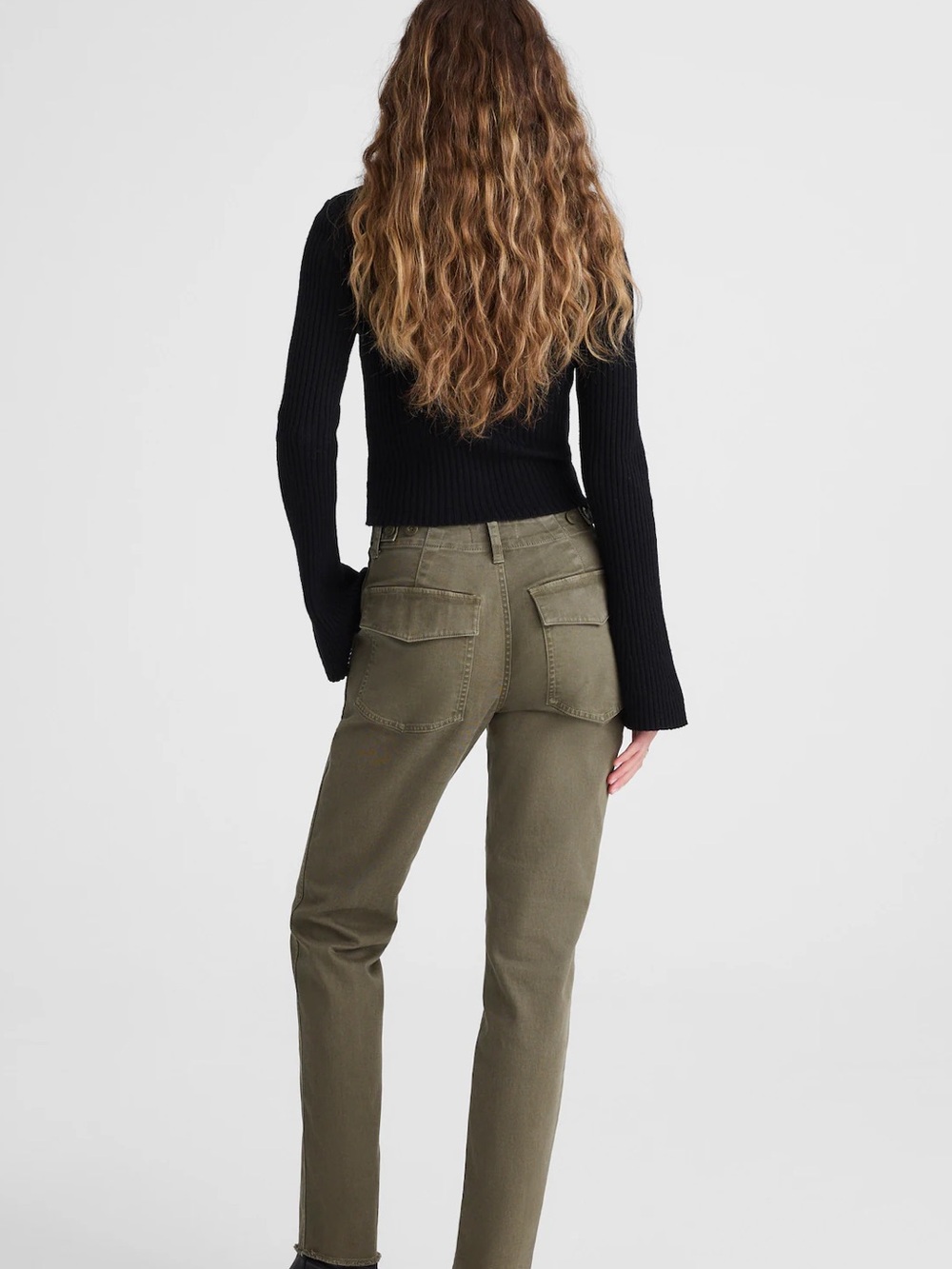 Madewell Skinny Fatigue Utility Cargo Pants Olive Green Ankle Zip Size 26 - Picture 2 of 16